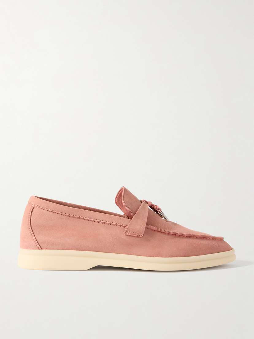 Loro Piana Summer Charms Walk Suede Loafers