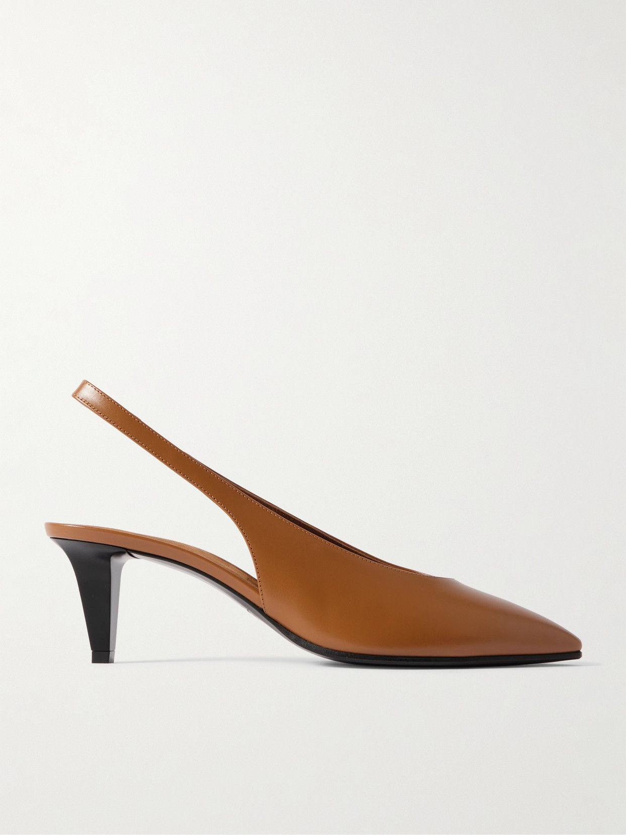 Loro Piana Rebecca Leather Slingback Pumps In Brown