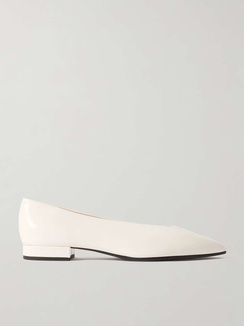 Loro Piana Rebecca Leather Point-toe Flats