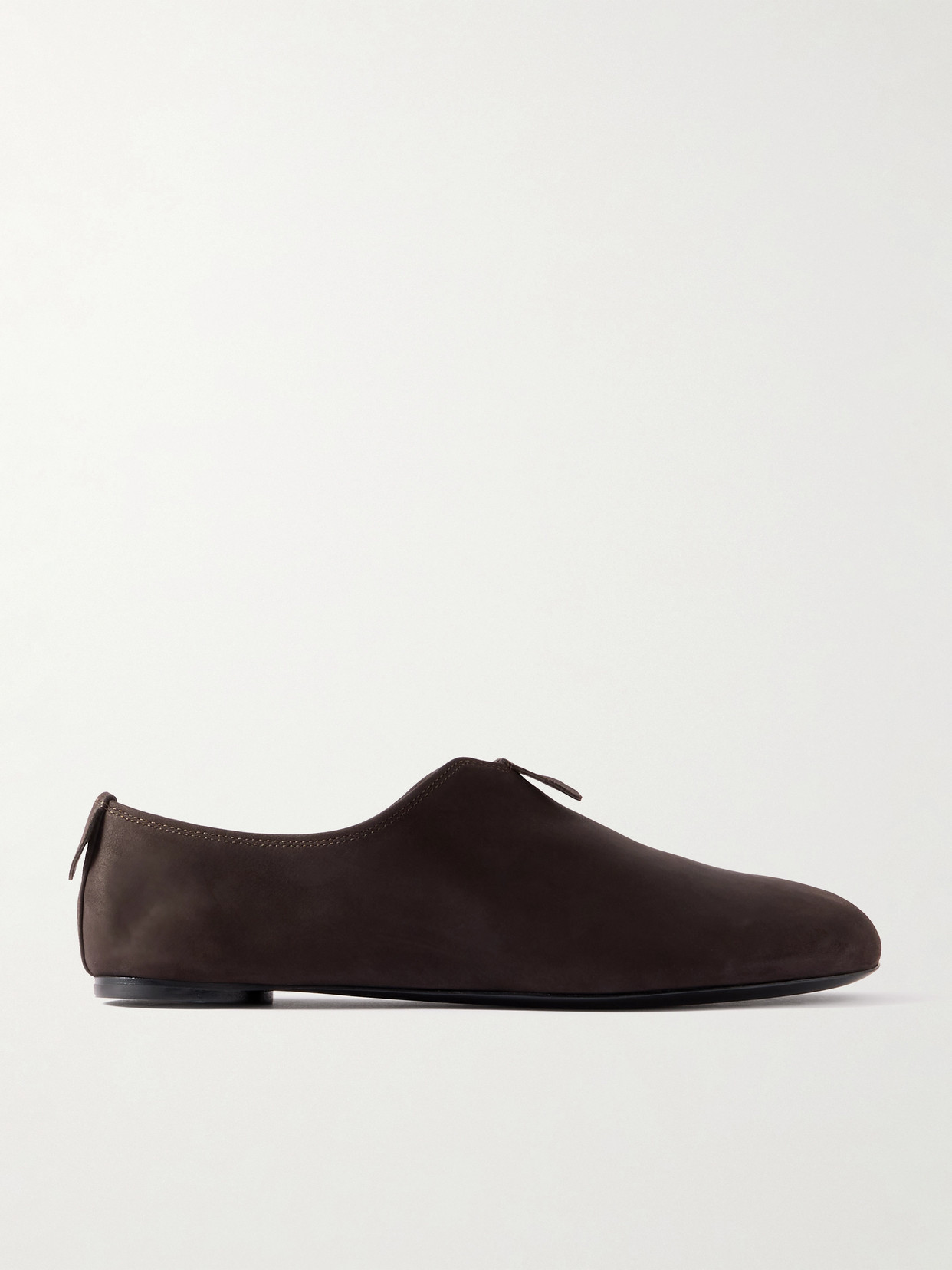 Loro Piana Floaty Leather-trimmed Moccasins In Brown