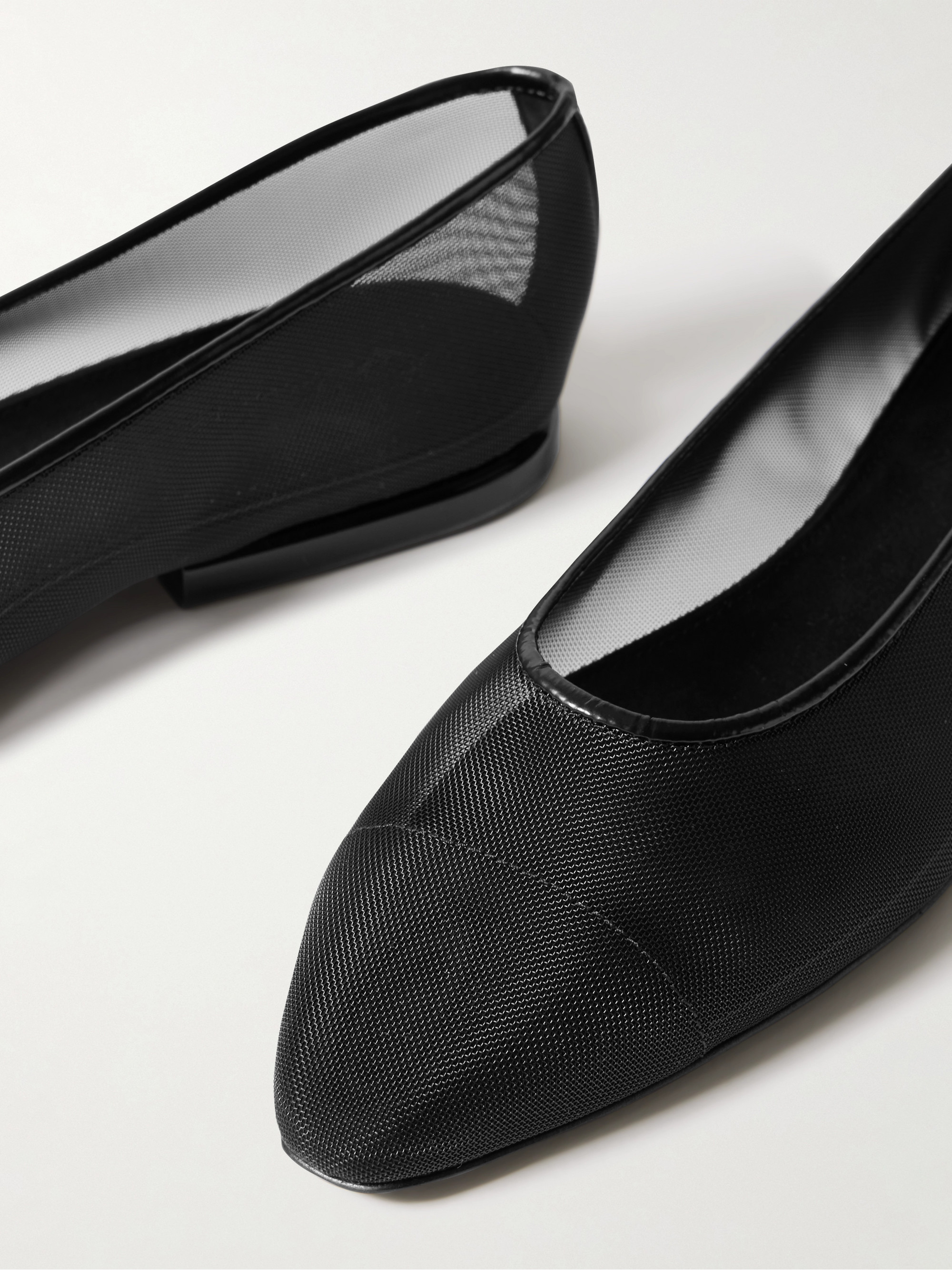 Loro Piana Primula leather-trimmed mesh point-toe flats thumbnail