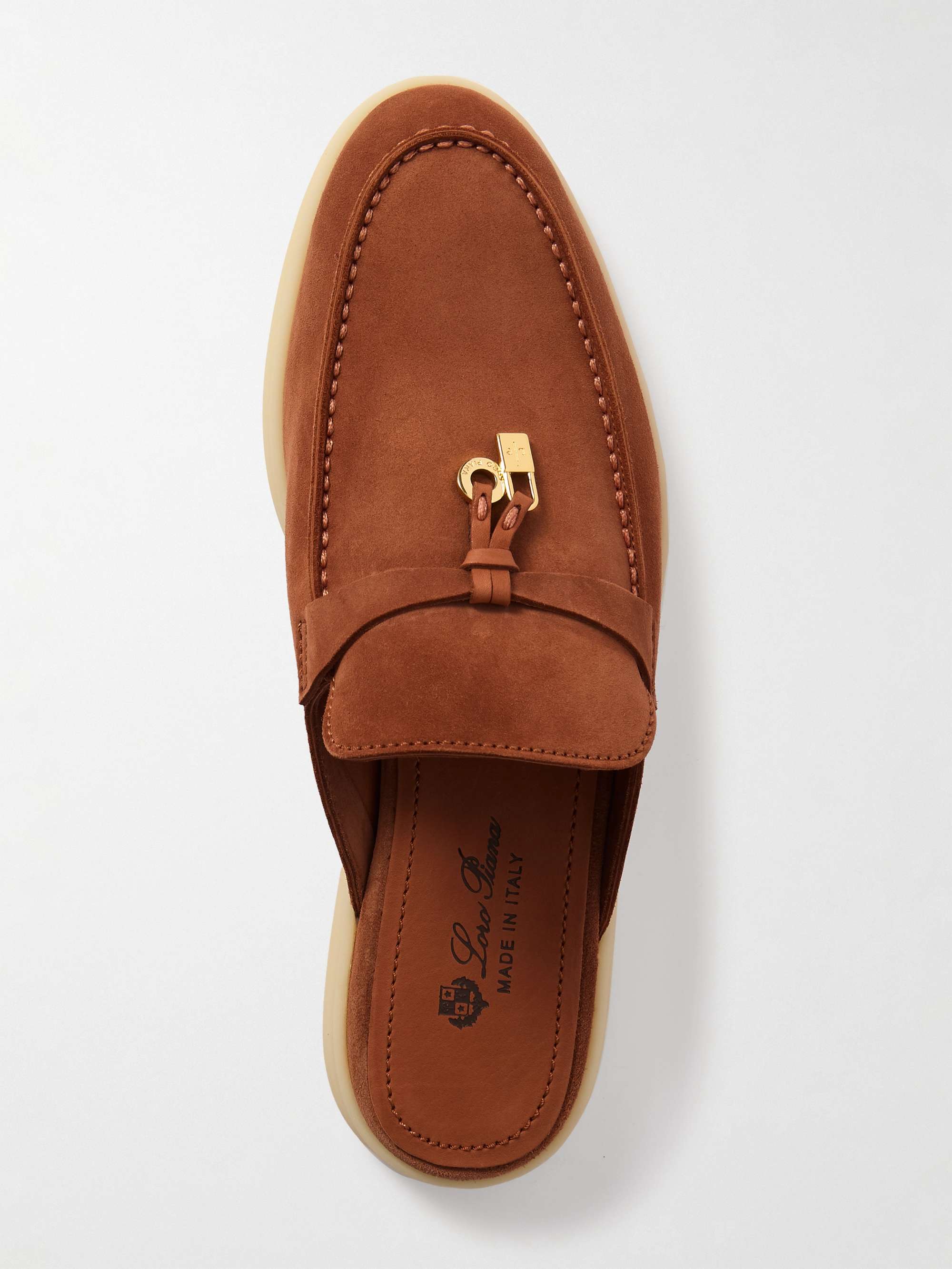 LORO PIANA Babouche Charms Walk suede slippers