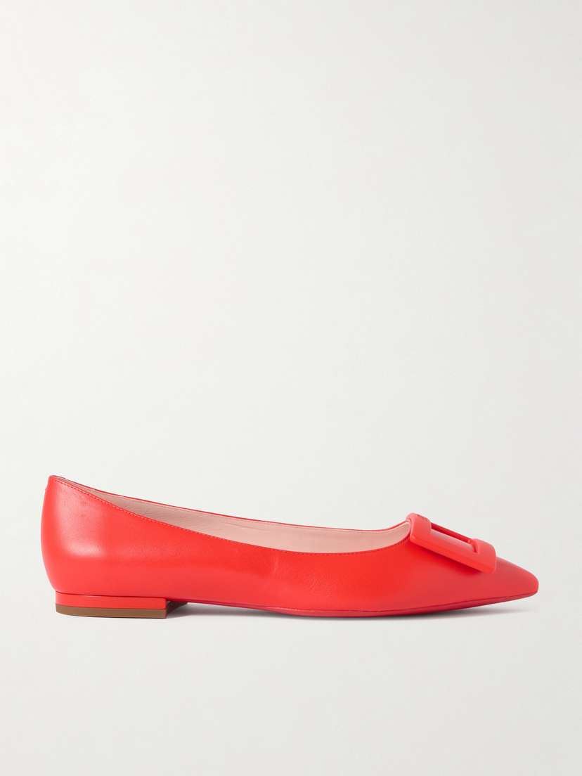 Roger Vivier Gommettine Buckled Leather Ballet Flats