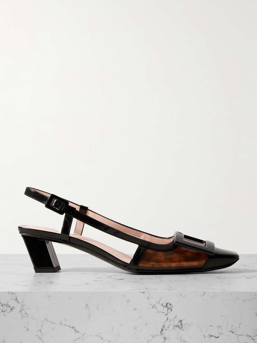 Roger Vivier Belle Vivier 45 Patent-leather Trimmed Tortoiseshell Pvc Pumps