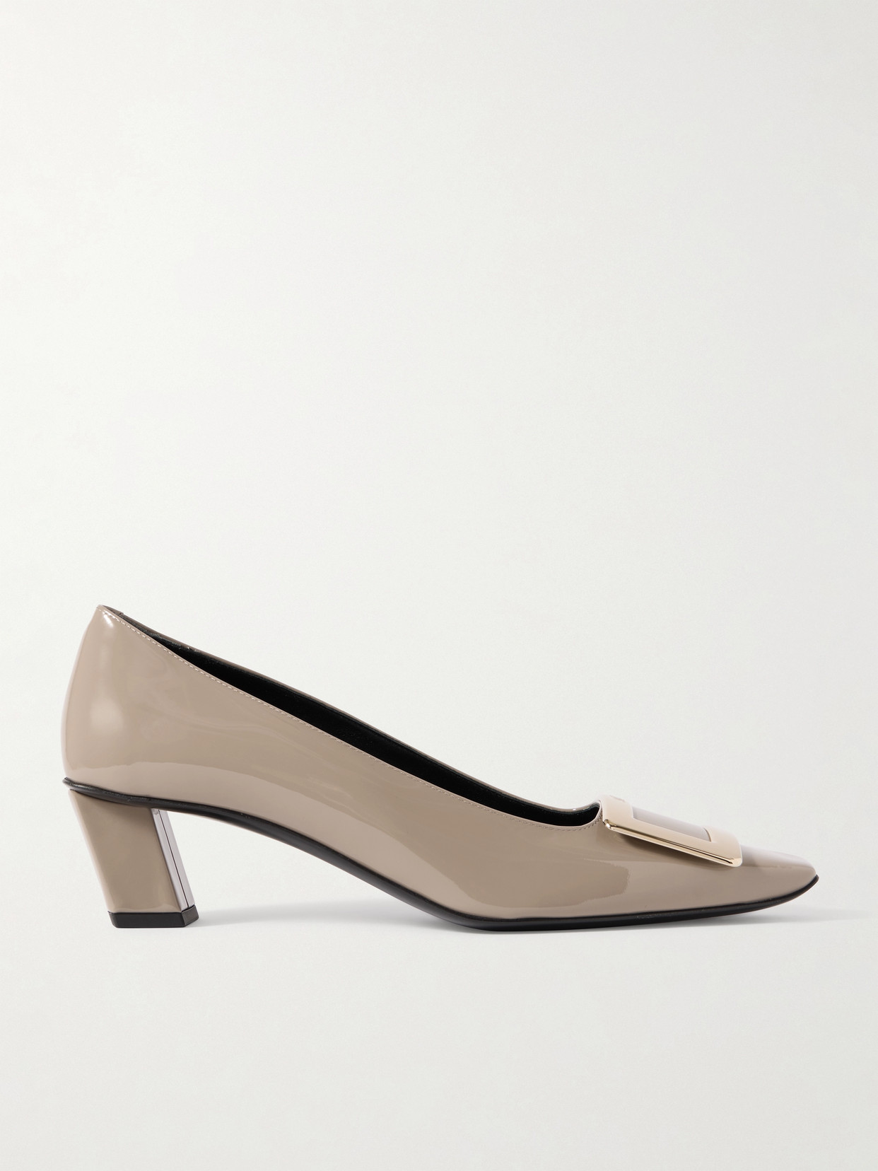 Roger Vivier - Belle Vivier 45 Patent-leather Pumps - Taupe