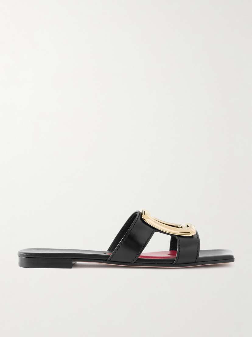 Roger Vivier Nagoya Embellished Cutout Leather Slides