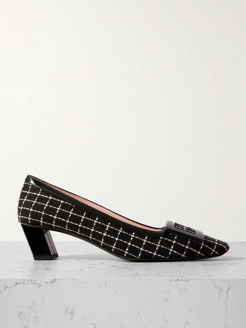 Roger Vivier Belle Vivier 45 Patent Leather-trimmed Tweed Pumps