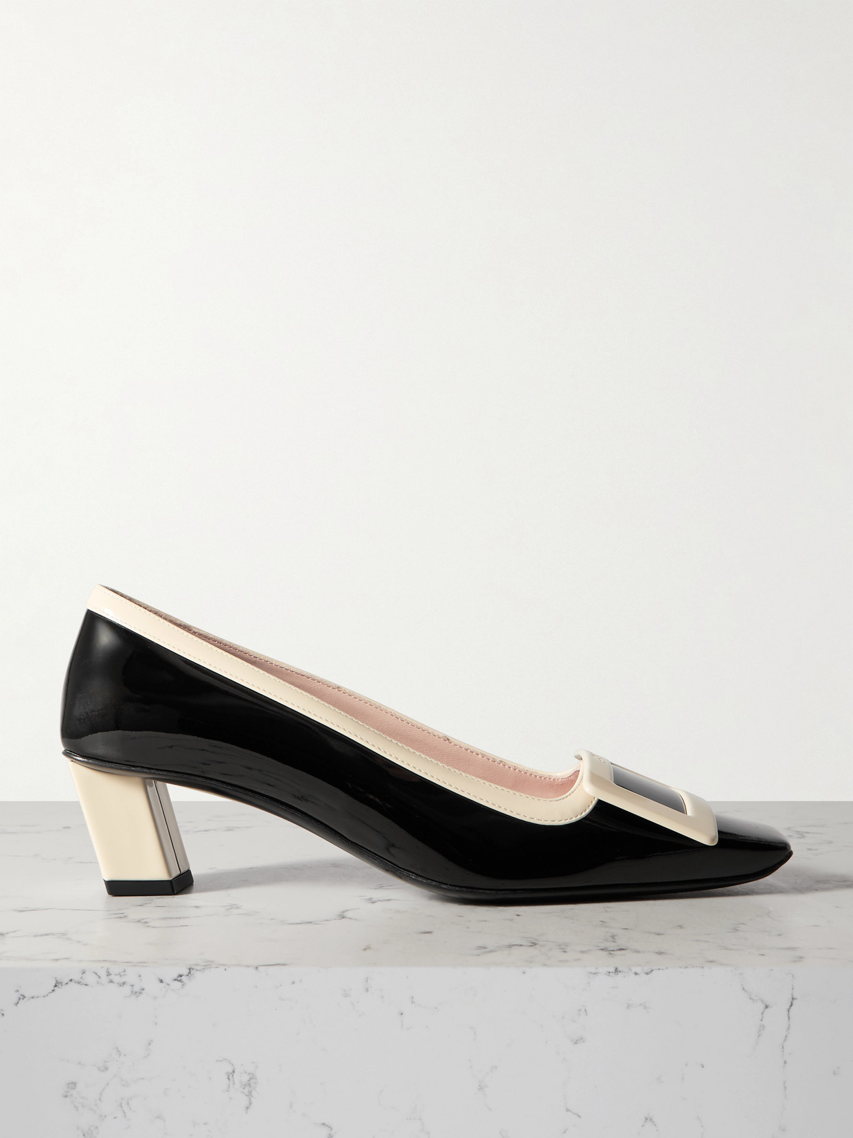 Roger Vivier - Belle Vivier Two-tone Patent-leather Pumps - Black