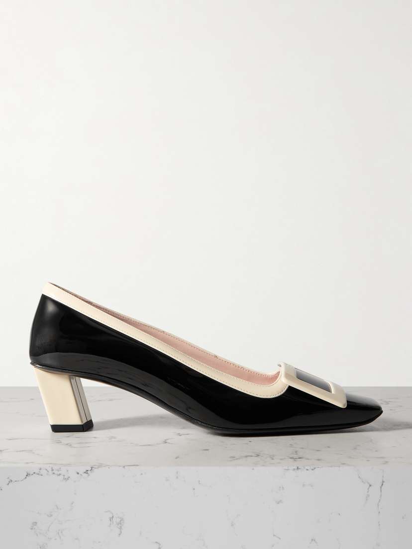 Roger Vivier Belle Vivier 45 Two-tone Patent-leather Pumps