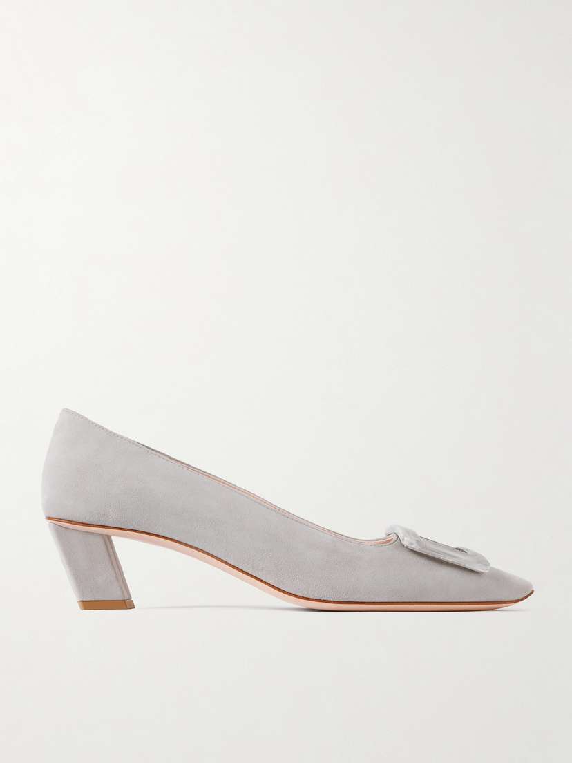 Roger Vivier Belle Vivier 45 Embellished Suede Pumps