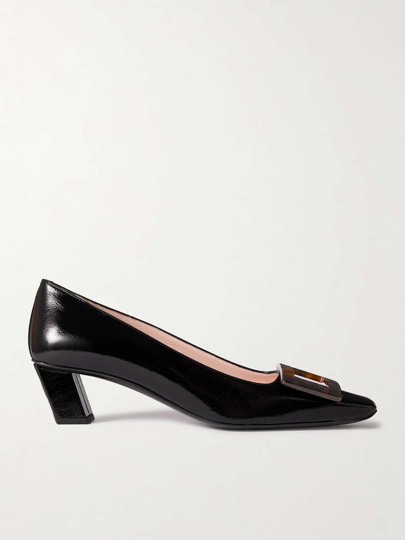 Roger Vivier Decolleté Belle Vivier 45 Crinkled Patent-leather Pumps