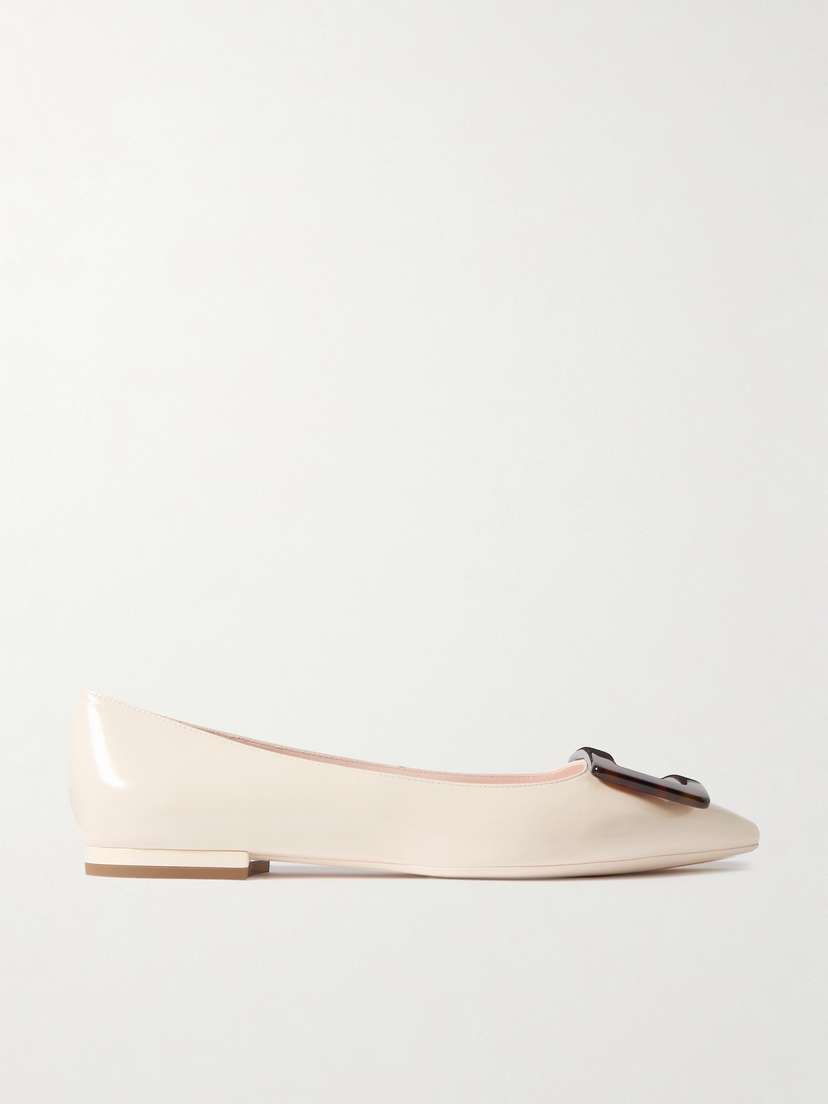 Roger Vivier Gommettine Patent-leather Point-toe Flats