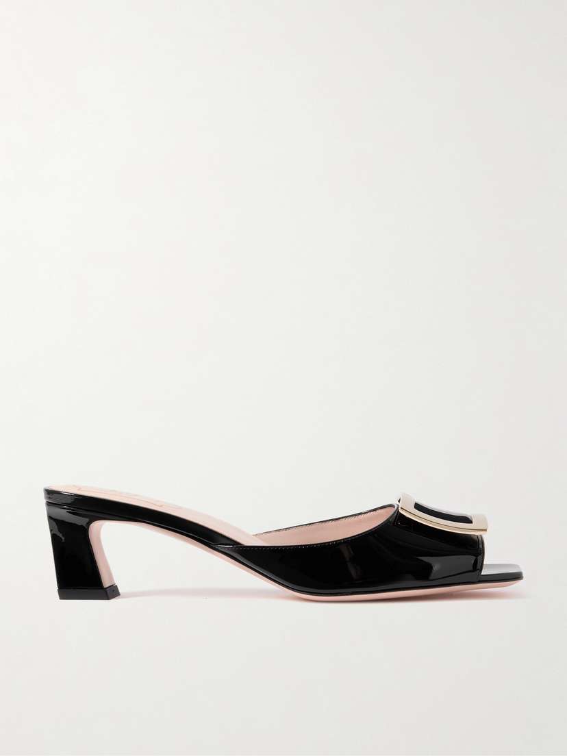 Roger Vivier Trompette 45 Embellished Patent-leather Mules
