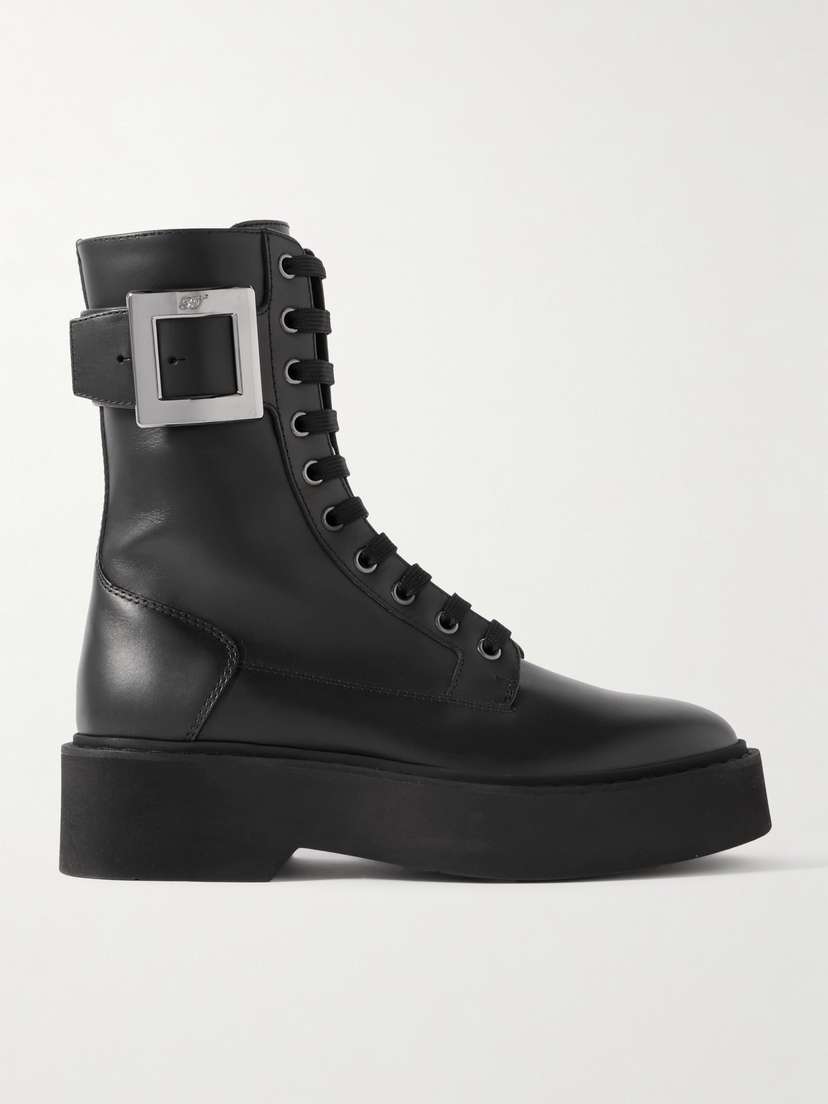 Roger Vivier Buckle-embellished Leather Ankle Boots