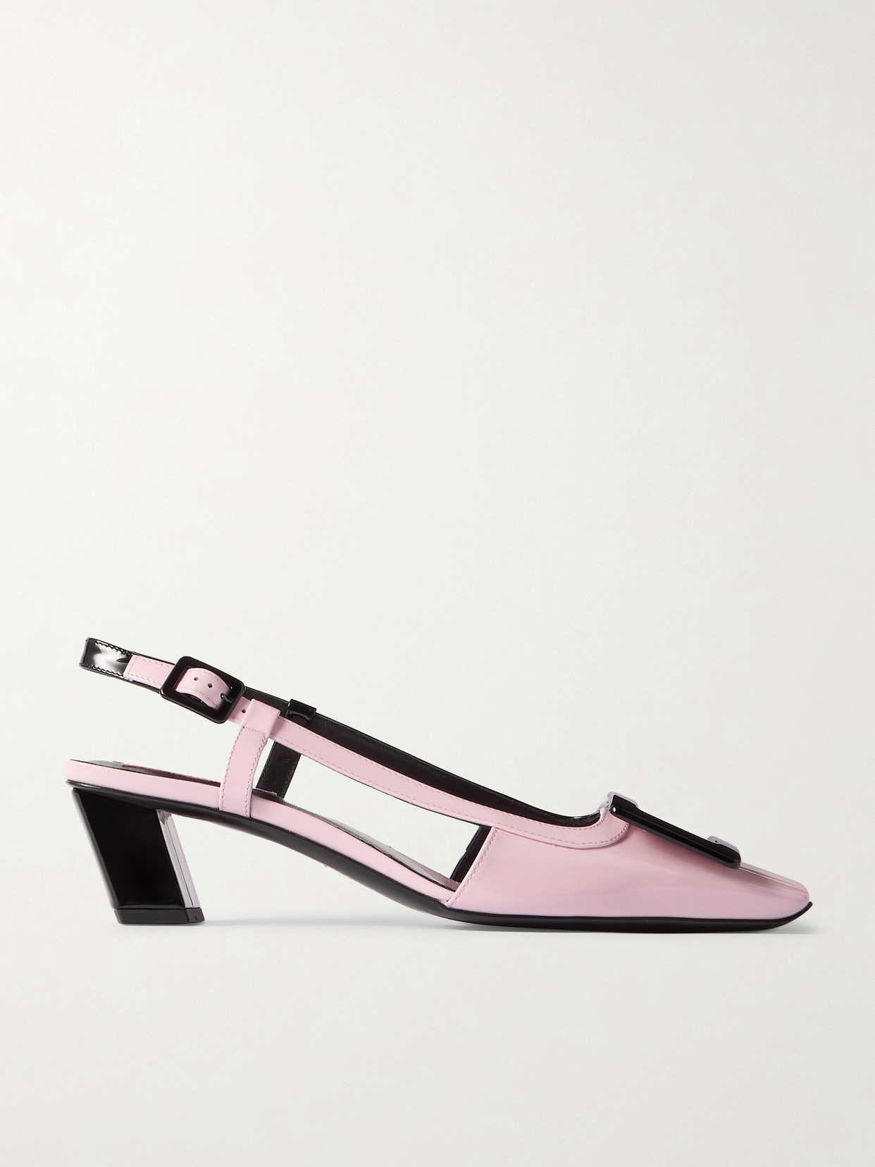 Roger Vivier - Belle Vivier Two-tone Patent-leather Slingback Pumps - Pink
