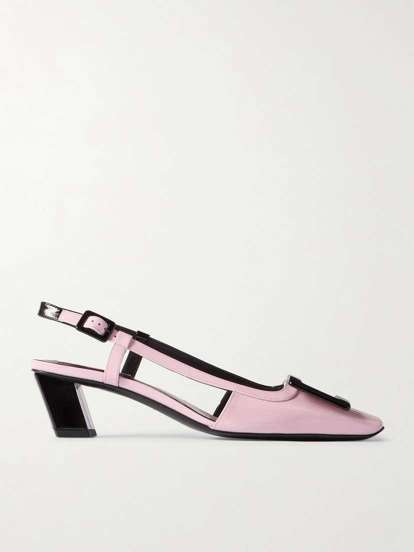 Roger Vivier Belle Vivier 45 Two-tone Patent-leather Slingback Pumps