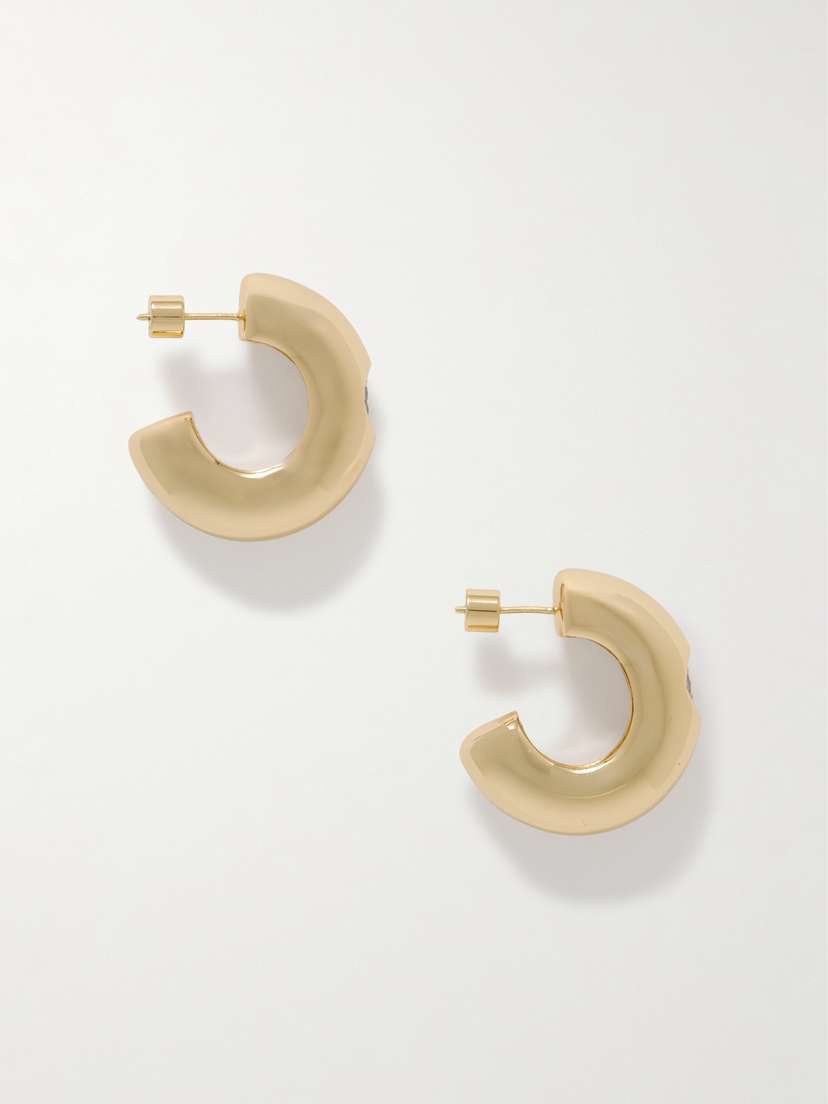 Martha Calvo Kaia Gold-plated Crystal Hoop Earrings