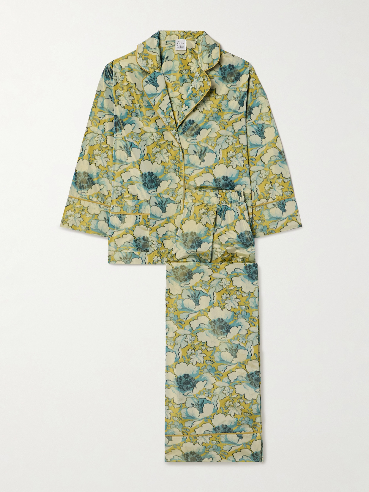 Carine Gilson Floral-print Duchesse Silk-satin Pajama Set In Unknown