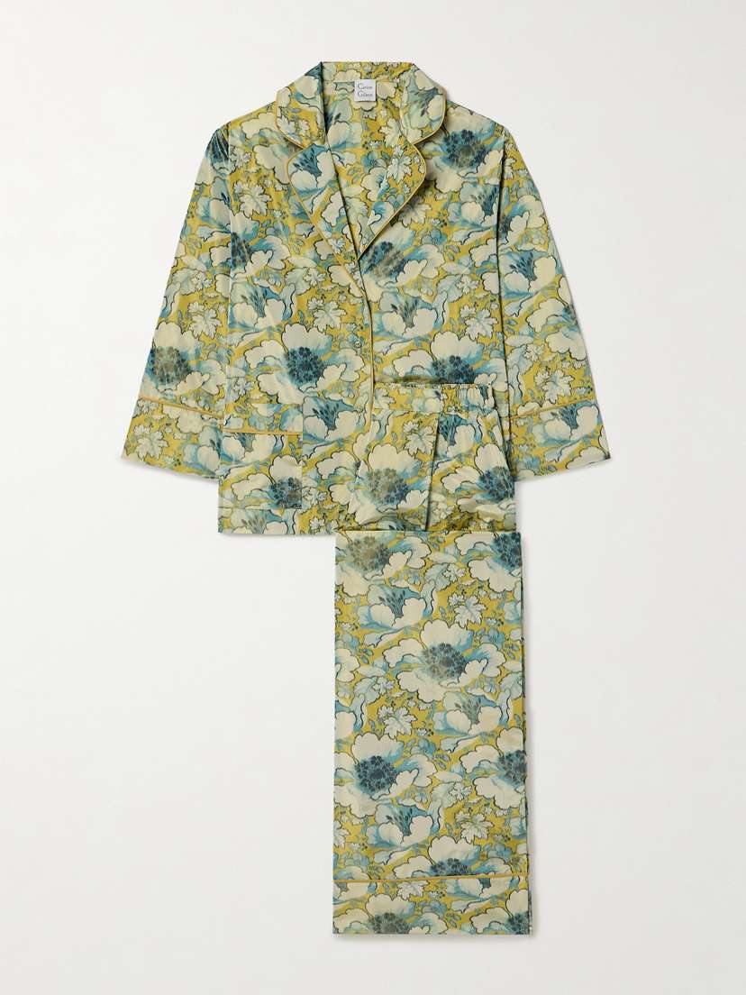 Carine Gilson Floral-print Duchesse Silk-satin Pajama Set