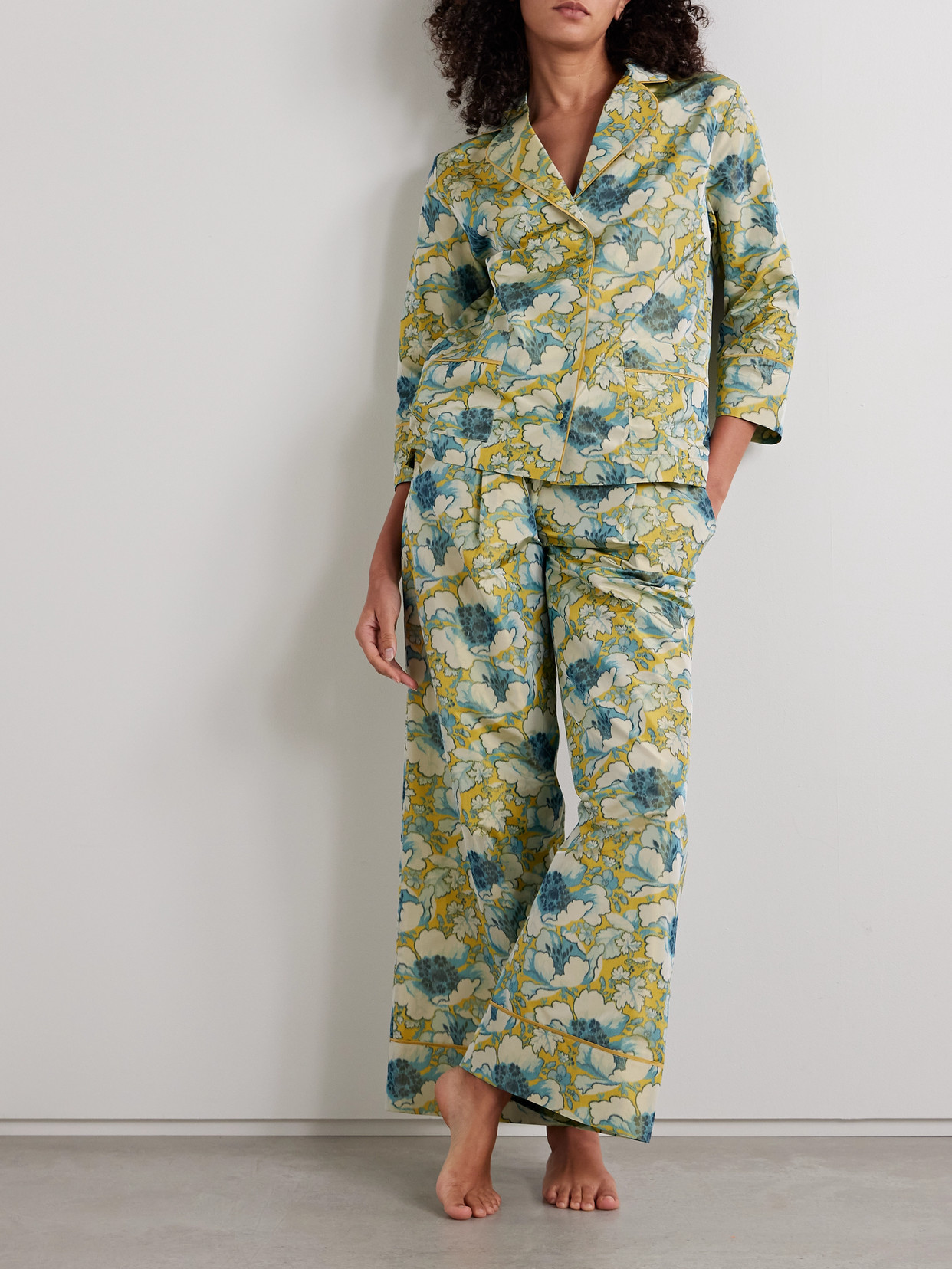Carine Gilson Floral-print Duchesse Silk-satin Pajama Set In Unknown