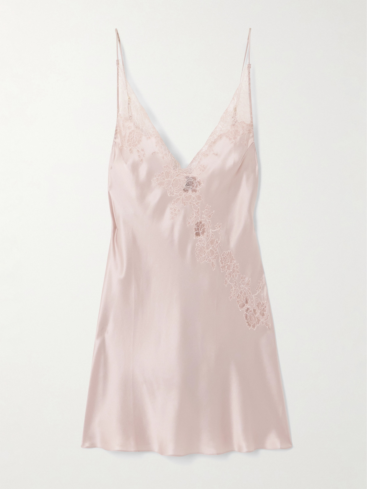 Carine Gilson - Lace-trimmed Silk-satin Chemise - Pink