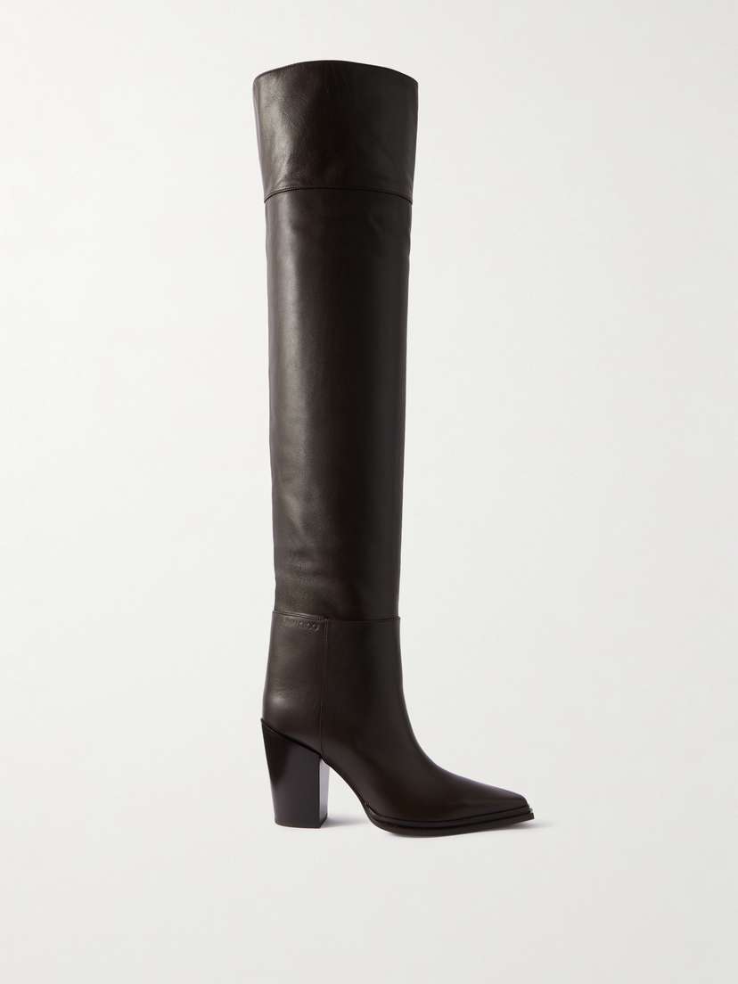 Jimmy Choo Cece 80 Leather Point-toe Over-the-knee Boots