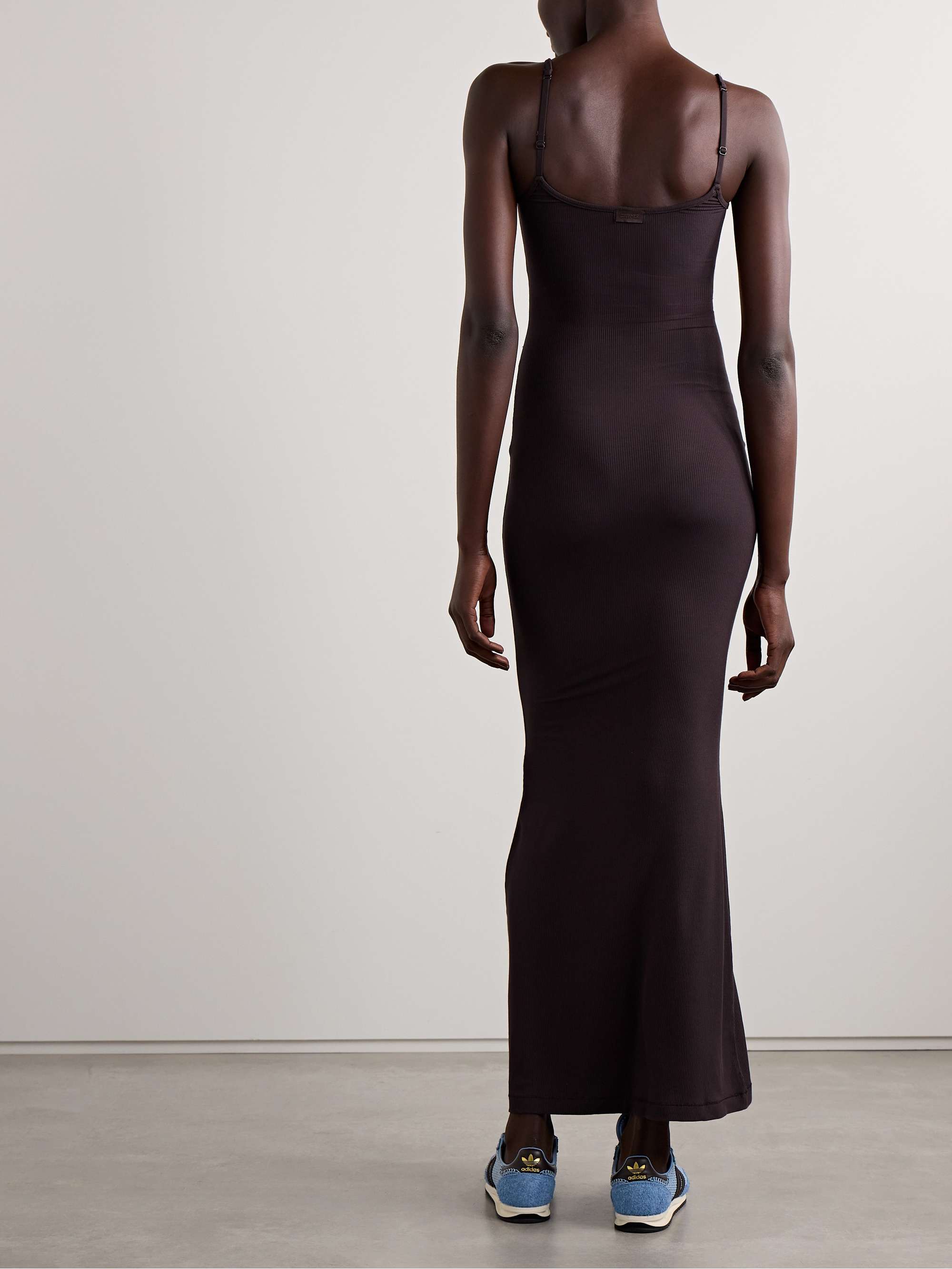 SKIMS Soft Lounge ribbed stretch-modal slip dress - Marble