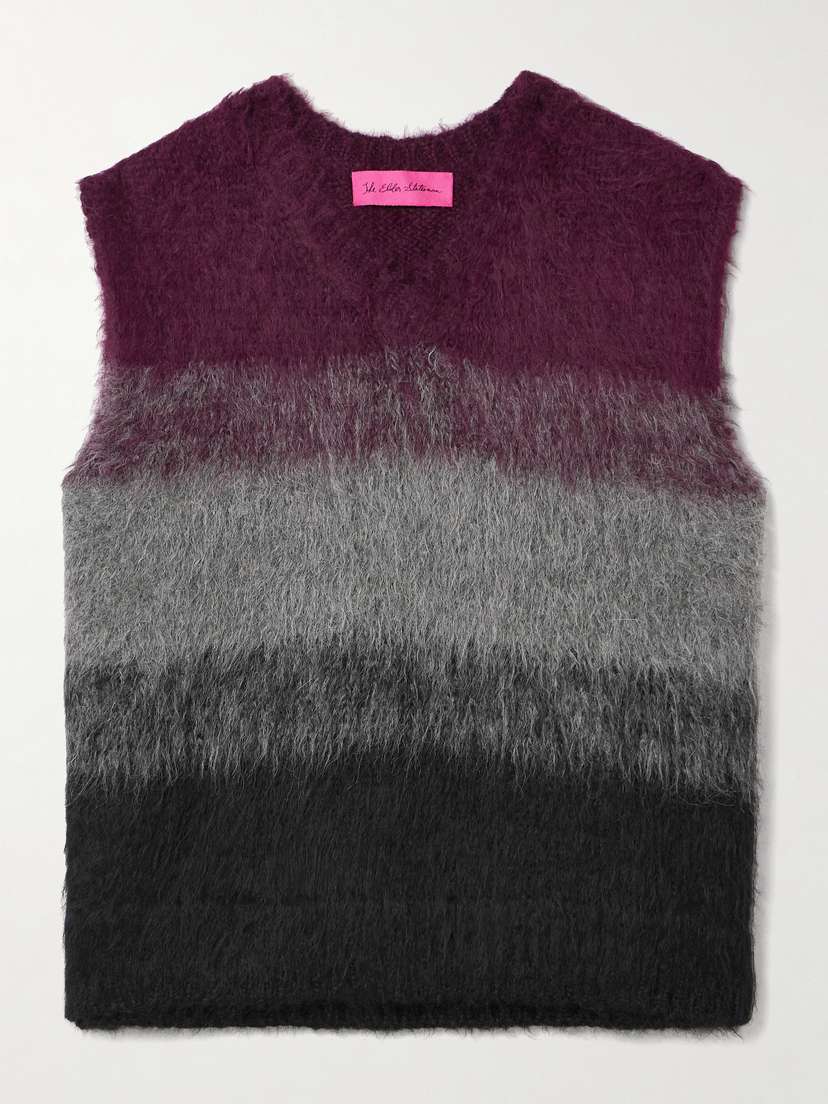 The Elder Statesman Thistle Ombré Brushed Alpaca-blend Vest