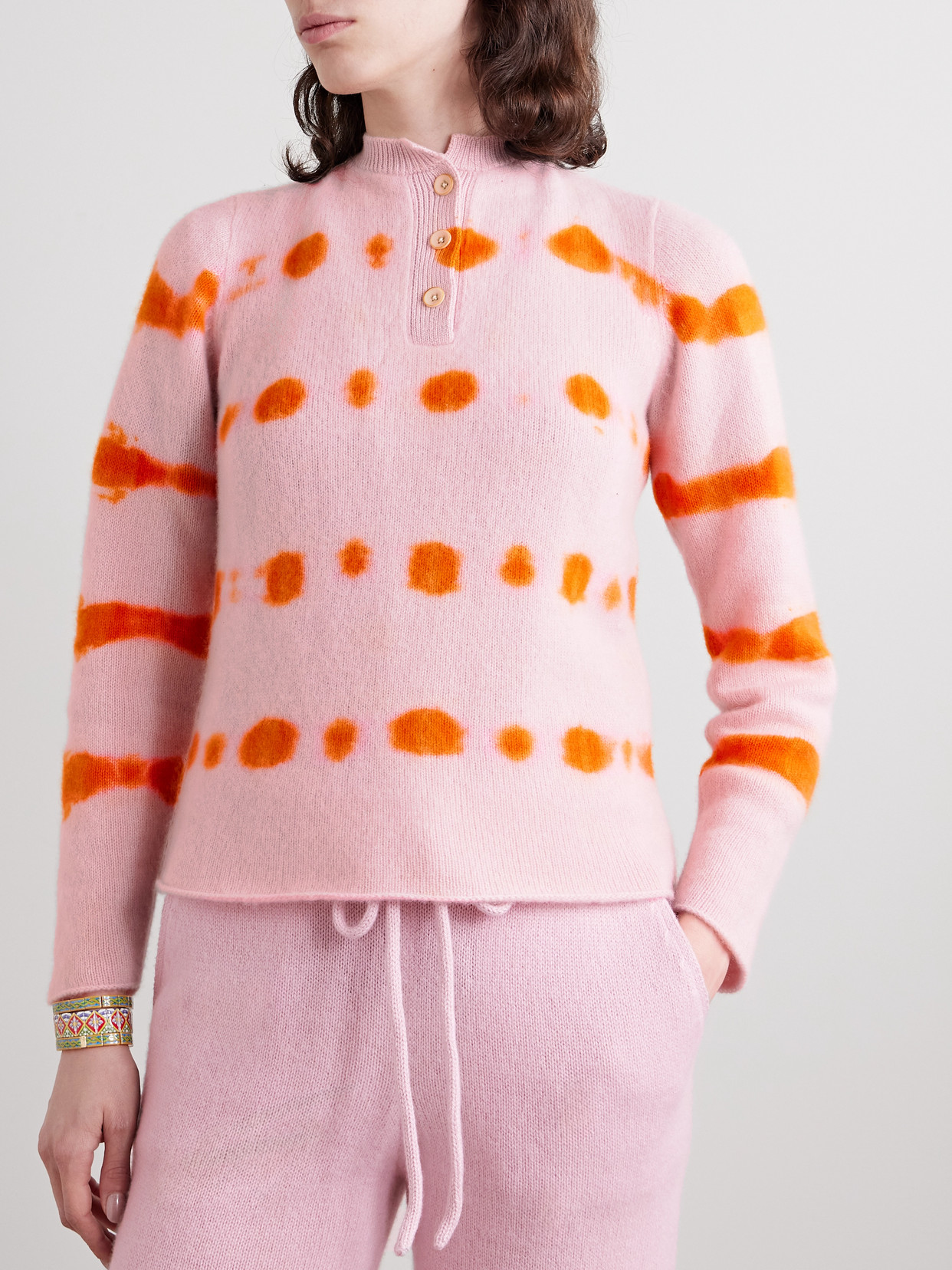 Rave Tie-Dyed Brushed-Cashmere Sweater