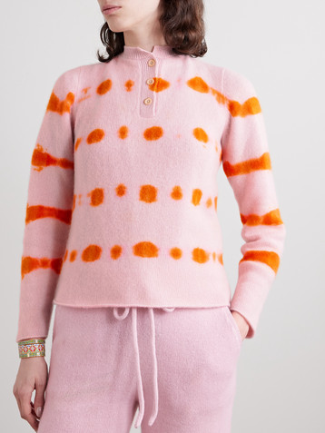 The Elder Statesman Rave tie-dyed brushed-cashmere sweater