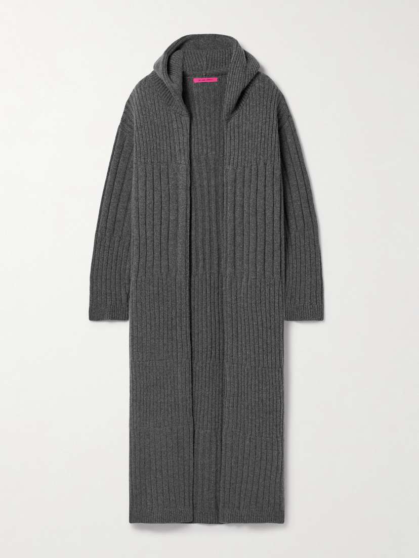 The Elder Statesman Ribbed Hooded Cashmere Coat