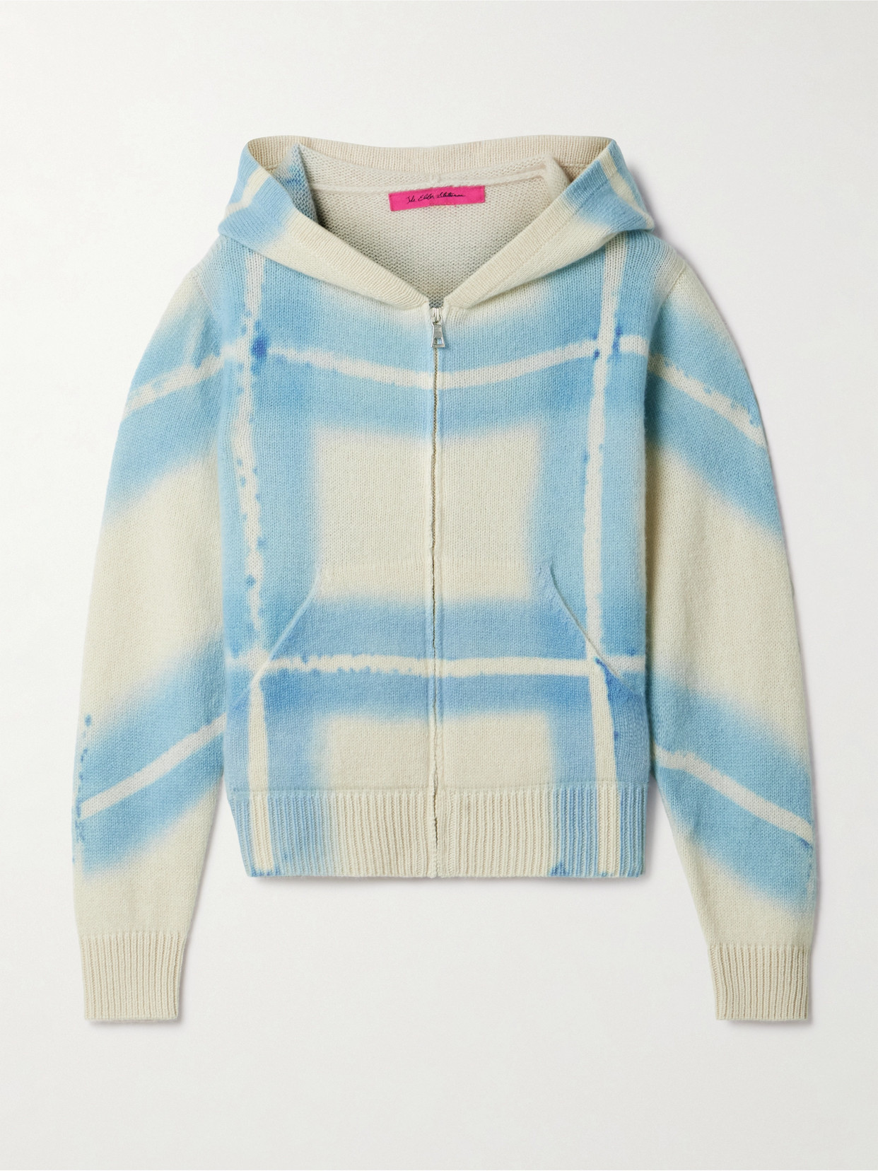 The Elder Statesman Tie-dyed Cashmere Hoodie In Blue