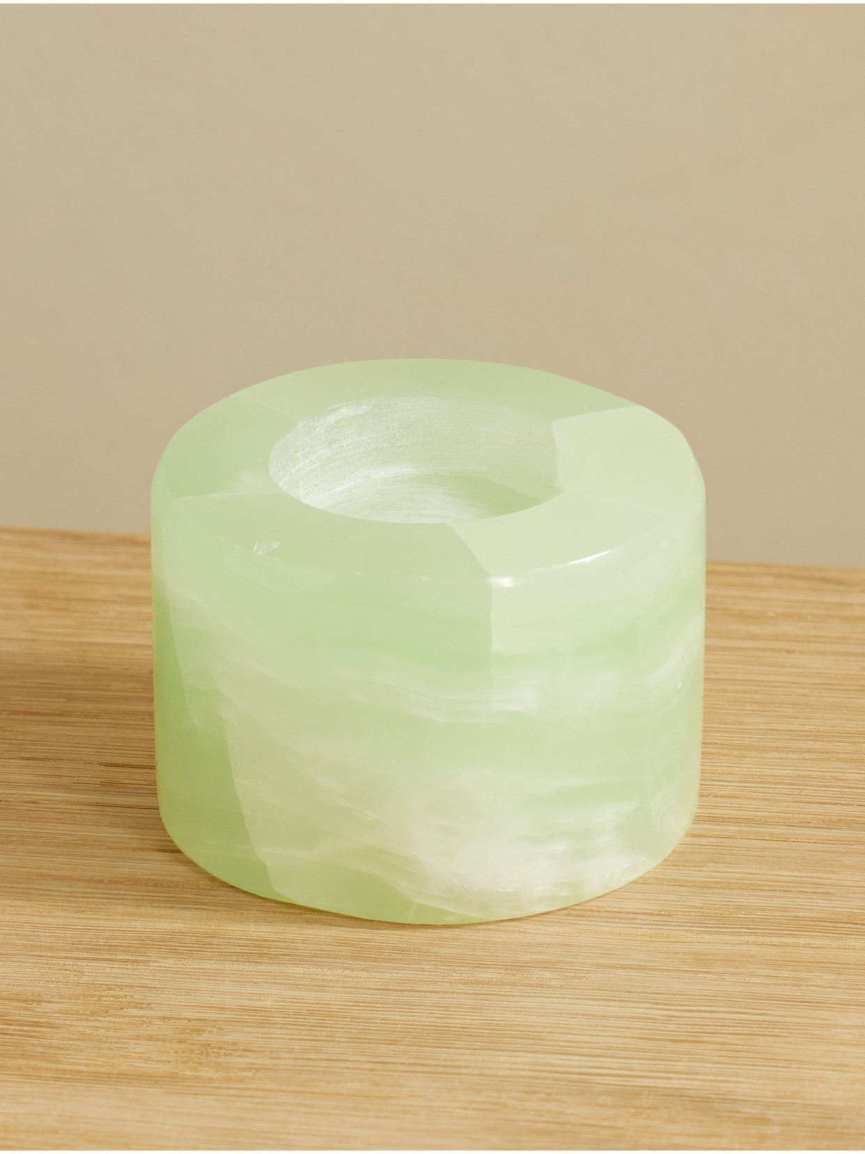 JIA JIA - Calcite Candle Holder - Green