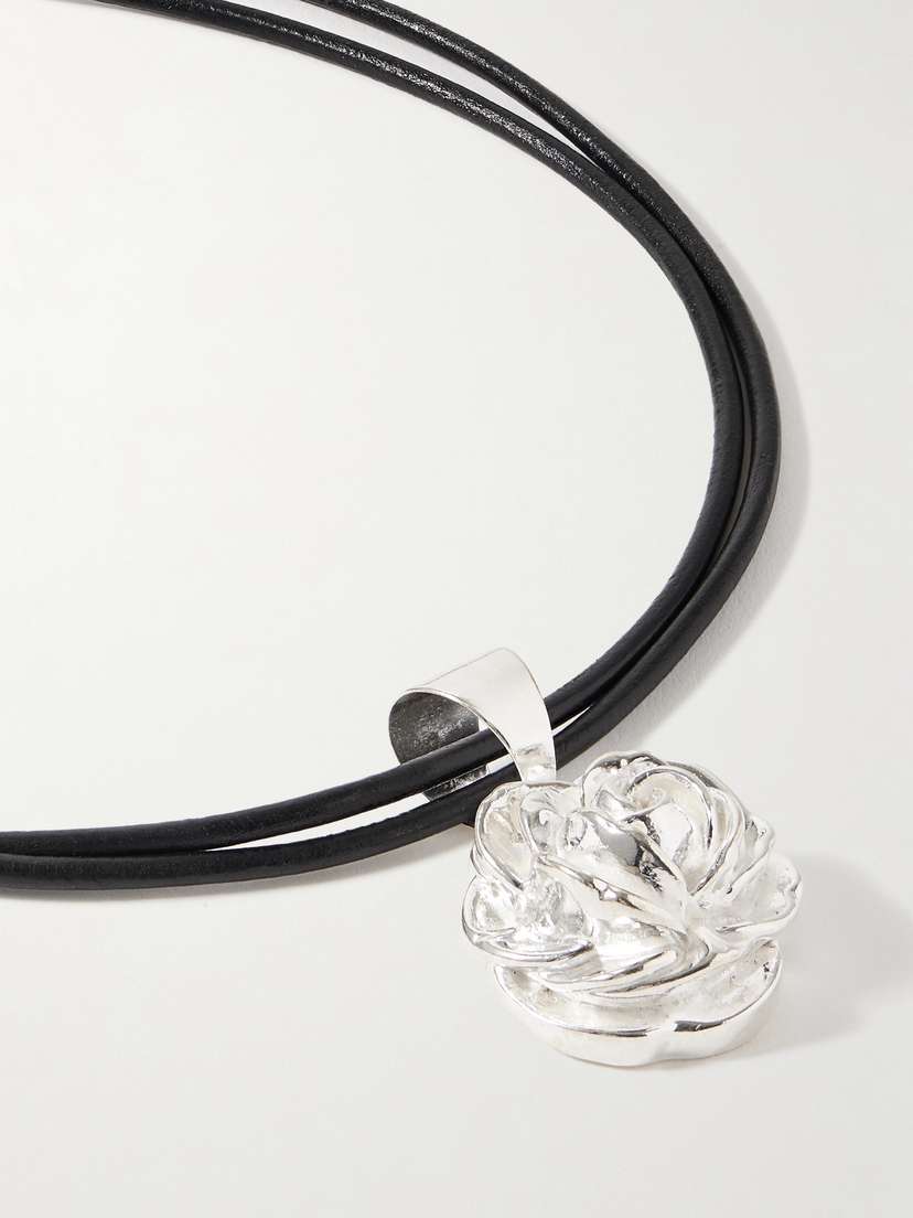 Magda Butrym Leather And Silver-plated Necklace
