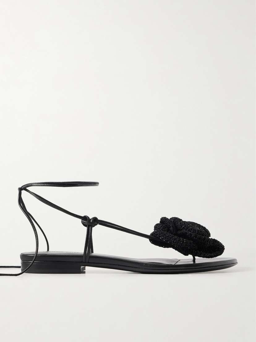 Magda Butrym Crocheted Cotton-blend And Leather Sandals