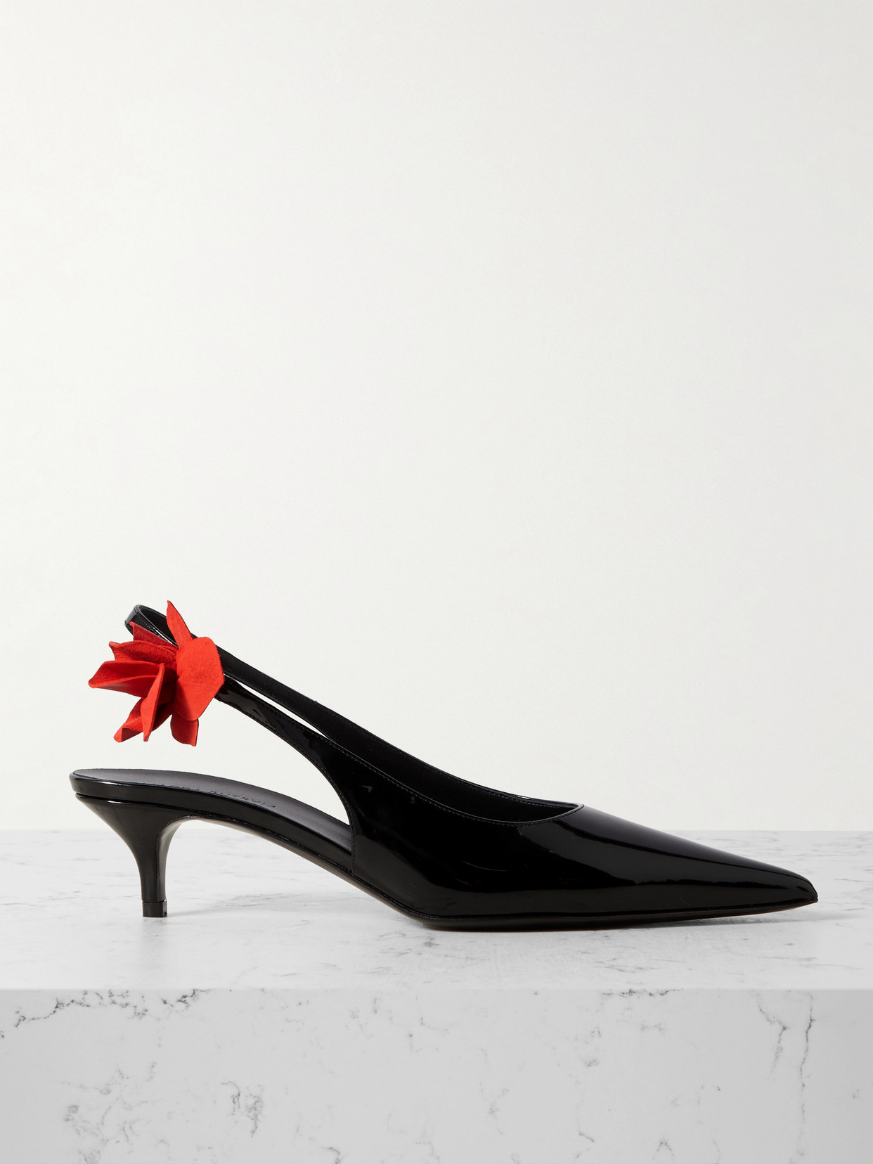 Magda Butrym Patent Leather Slingback Pumps Heel 6cm In Black