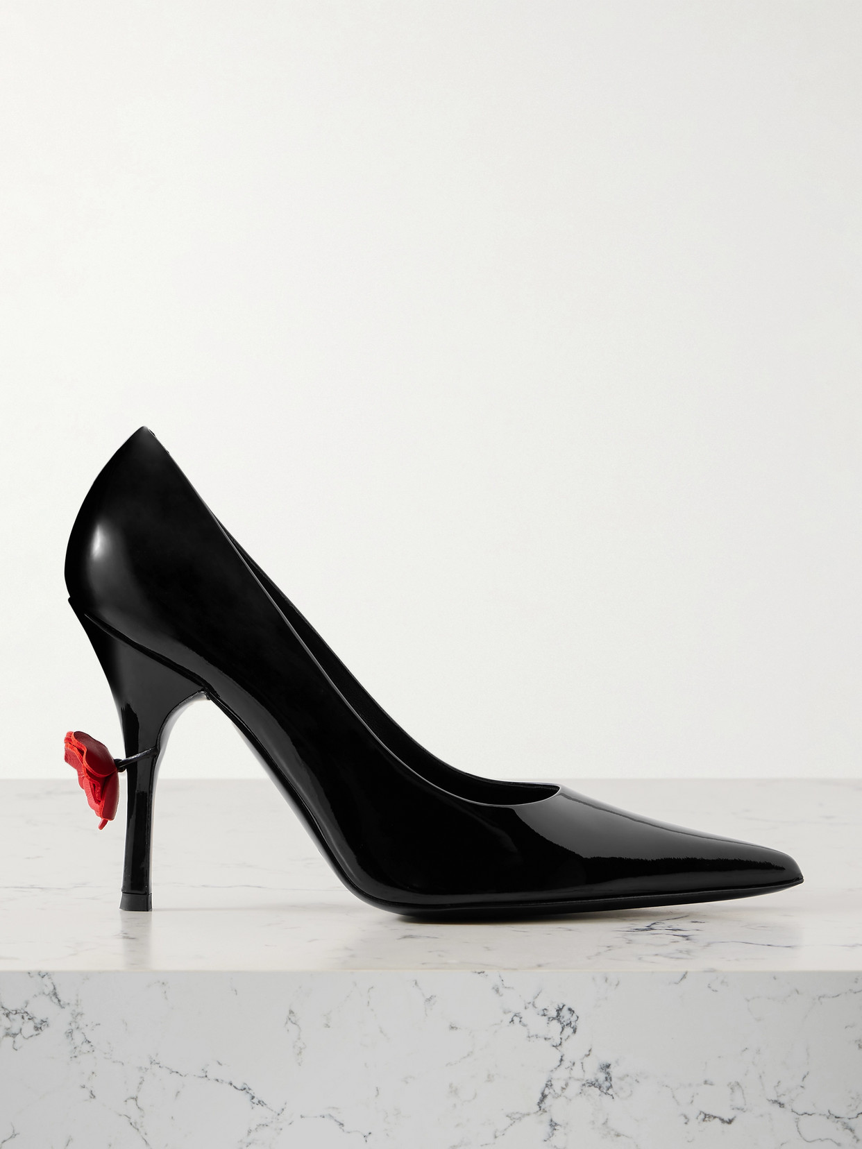 Magda Butrym Appliquéd Patent-leather Pumps In Black