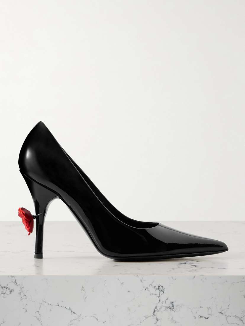 Magda Butrym Appliquéd Patent-leather Pumps