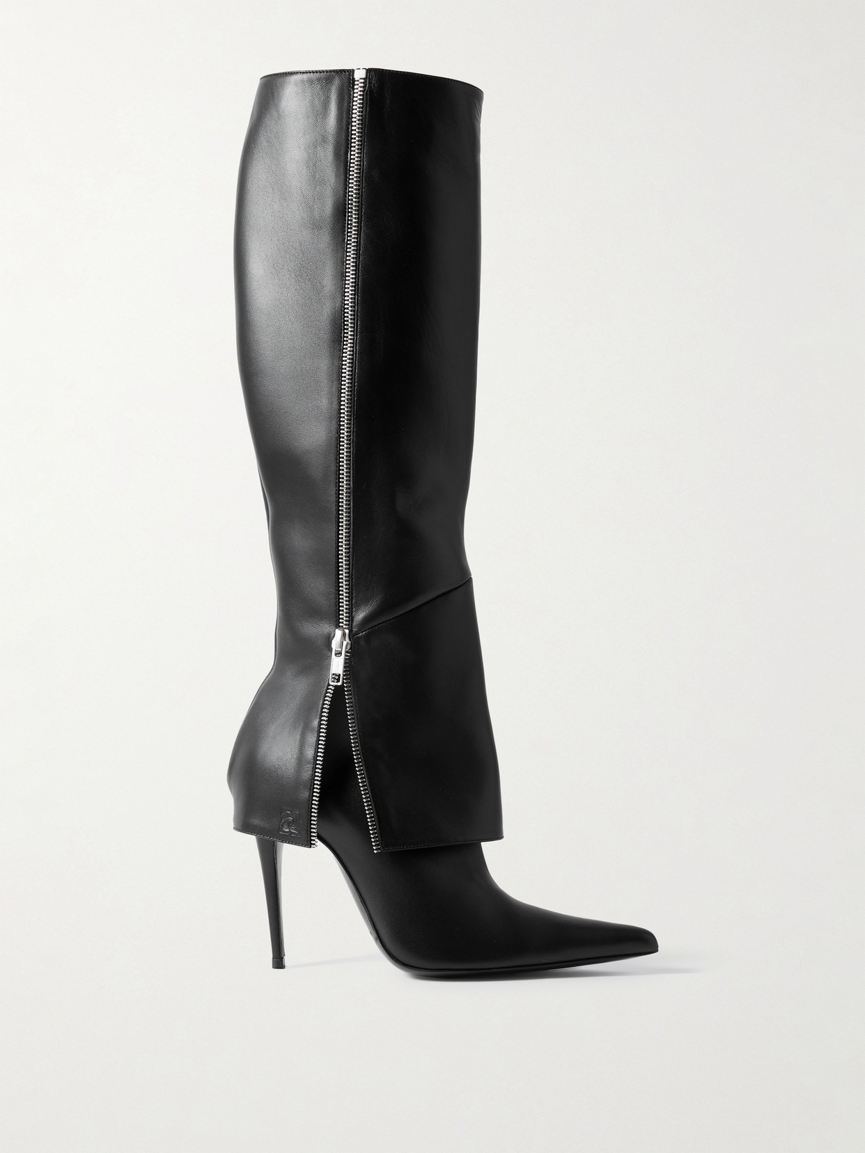 Magda Butrym - Leather Pointed-toe Knee Boots - Black