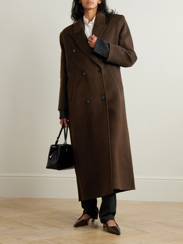 The Frankie Shop Gaia double-breasted wool-blend coat
