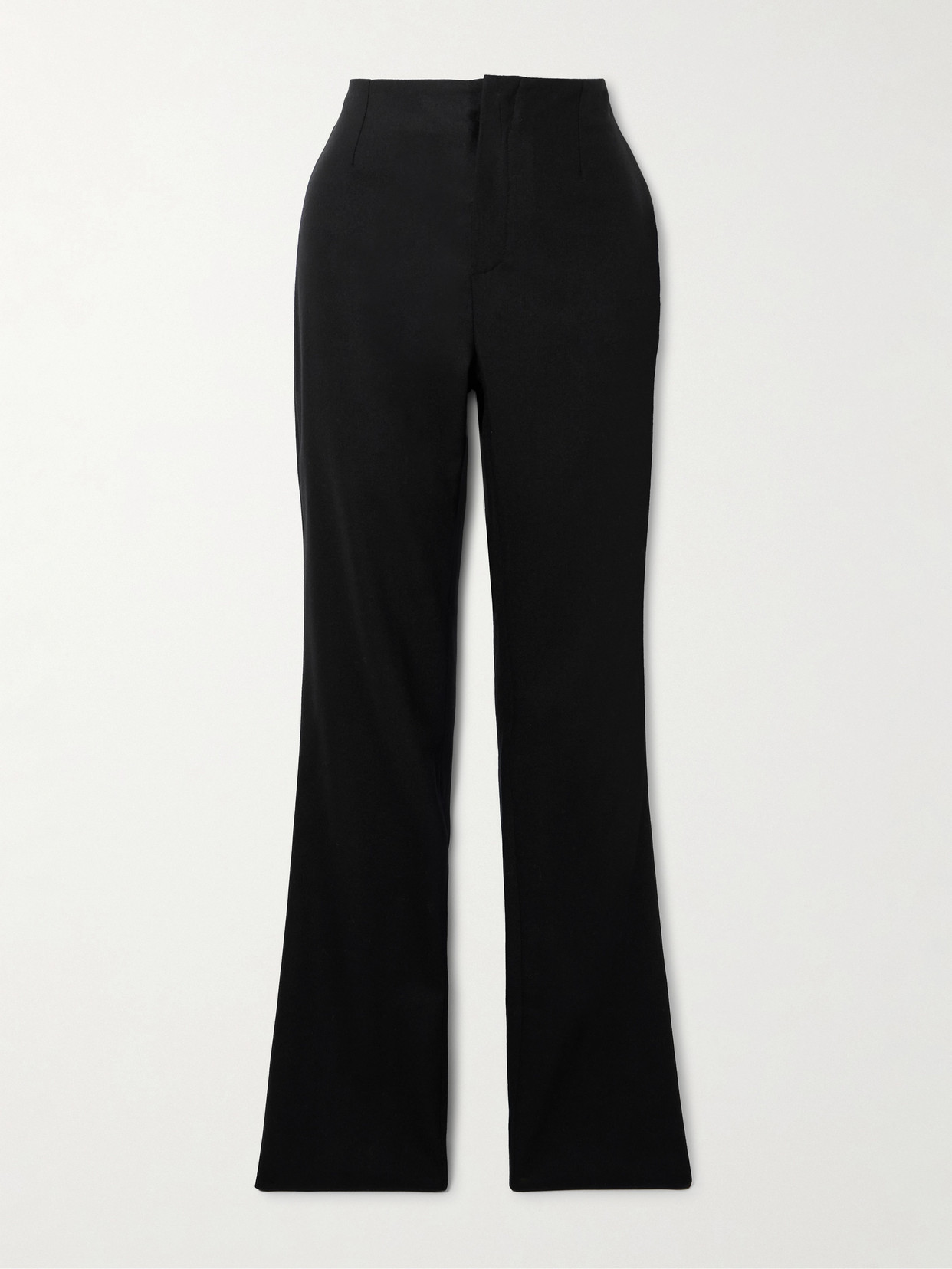 THE FRANKIE SHOP MORRISON PLEATED WOOL-BLEND STRAIGHT-LEG PANTS