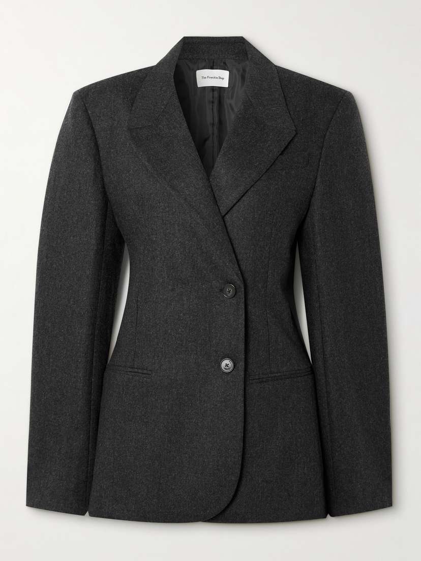 The Frankie Shop Morrison Asymmetric Wool-blend Blazer - x large