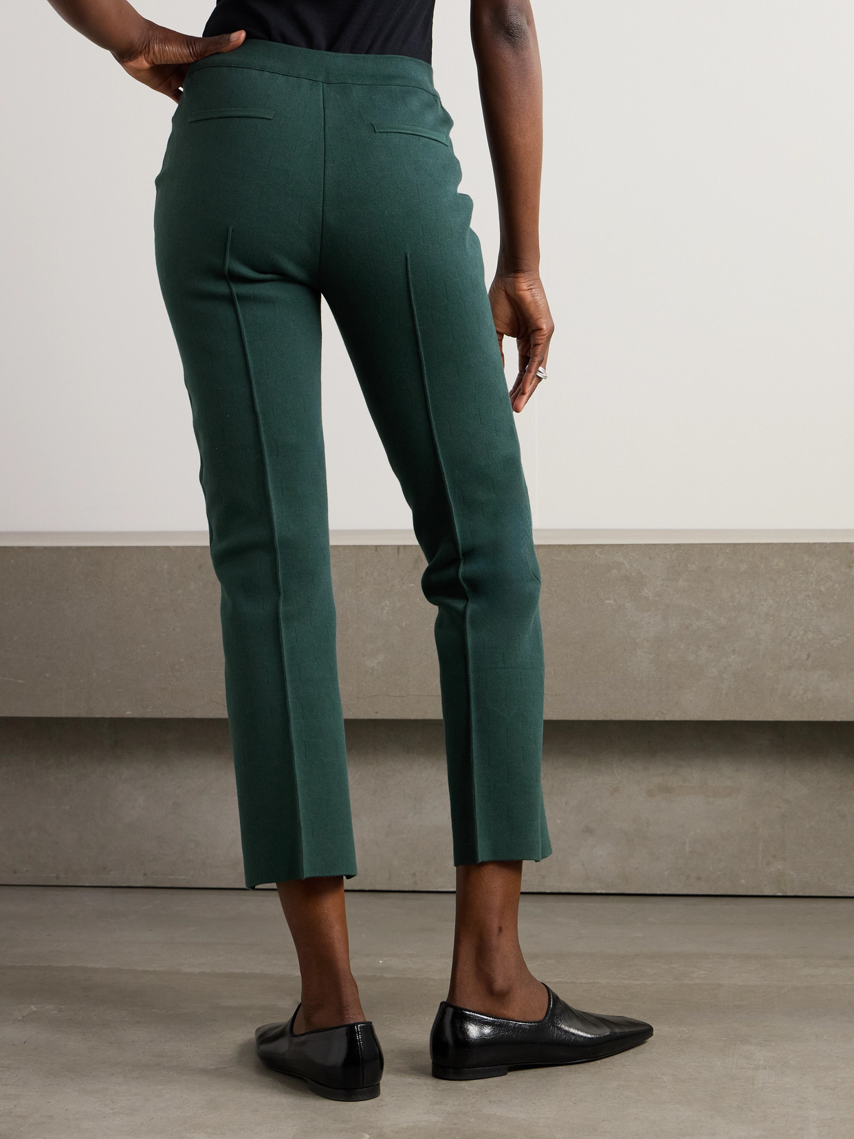 High Sport Cropped Cotton-blend Slim-leg Pants In Blue