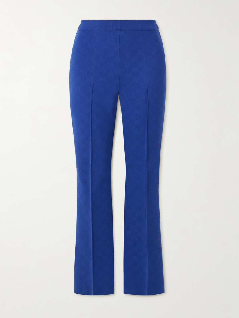 HIGH SPORT Checked Stretch Jacquard-cotton Flared Pants