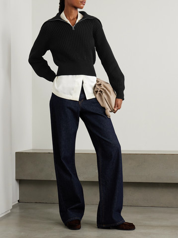 High Sport Chester ribbed cotton-blend half-zip sweater