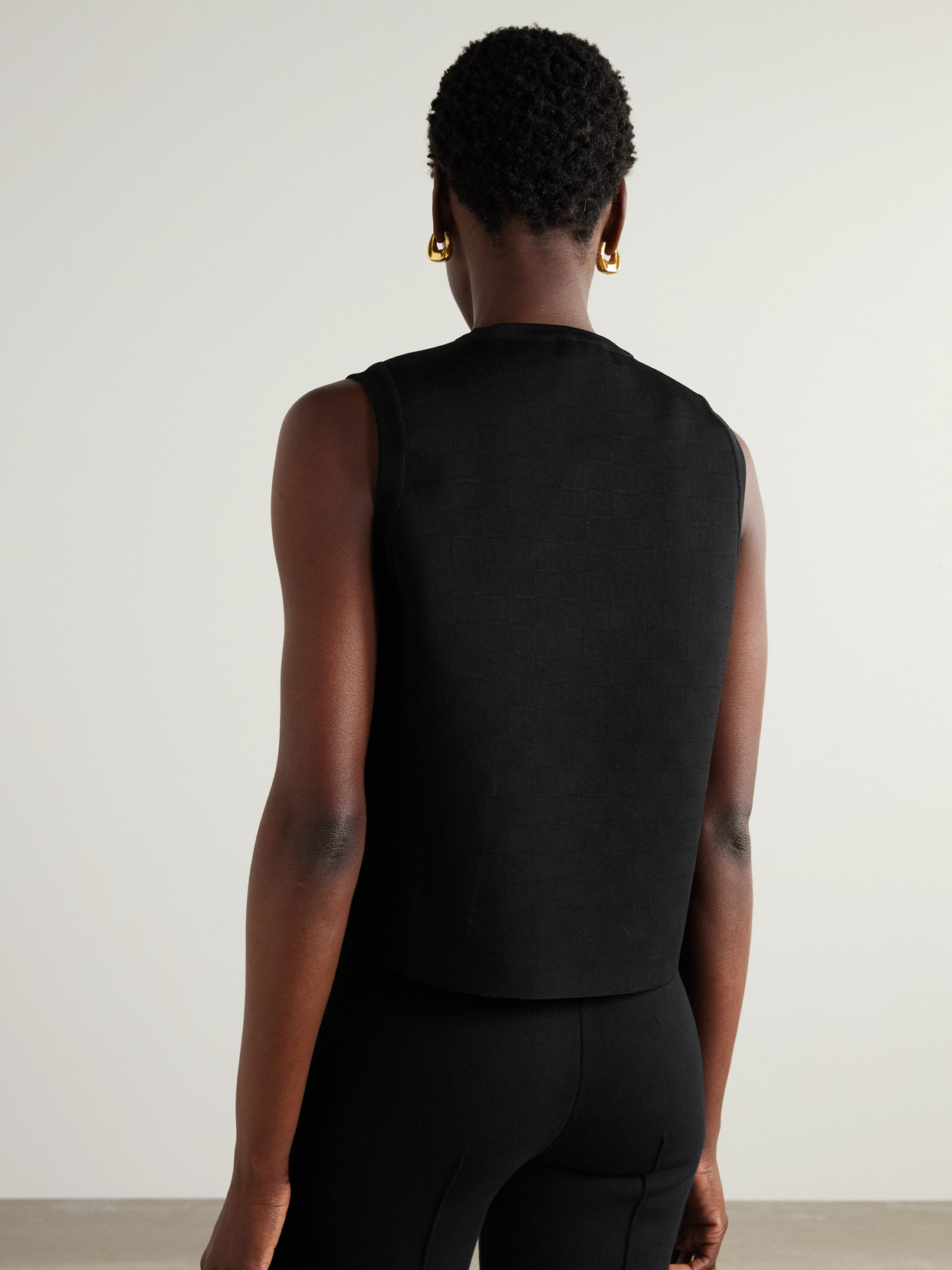 High Sport Jacquard Tank In Black
