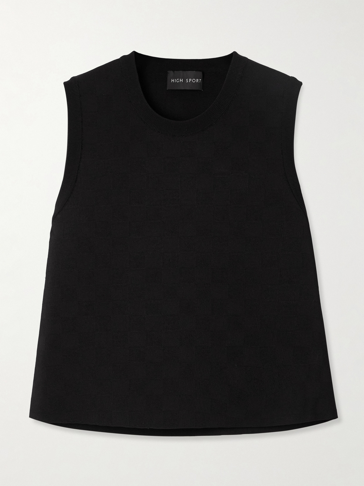 High Sport Jacquard Tank In Black