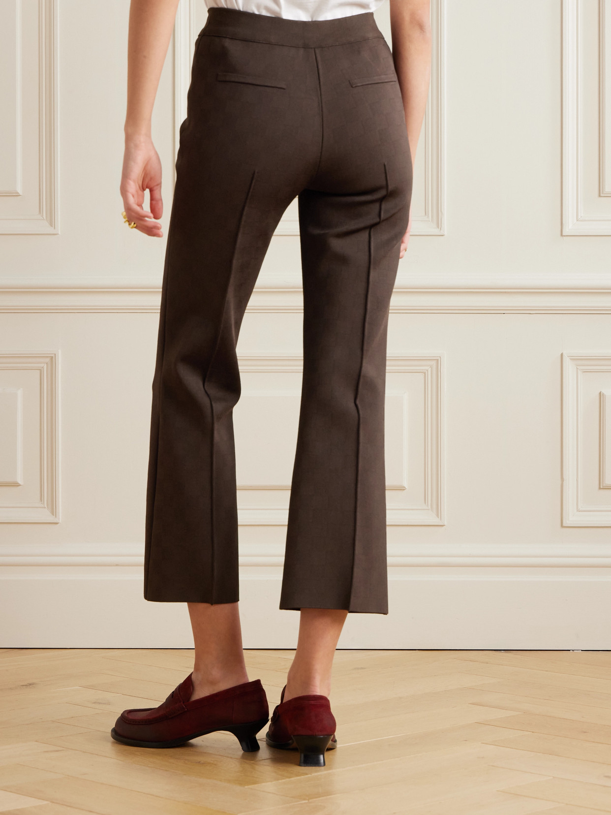 High Sport Jacquard-knit Flared Pants In Brown
