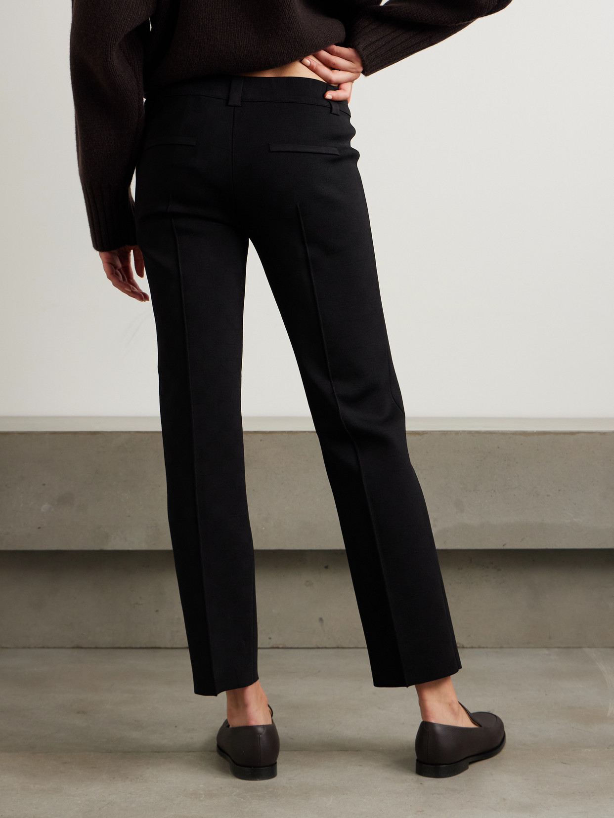 High Sport Nsfw Jules Checked Jacquard-knit Slim-leg Pants In Black