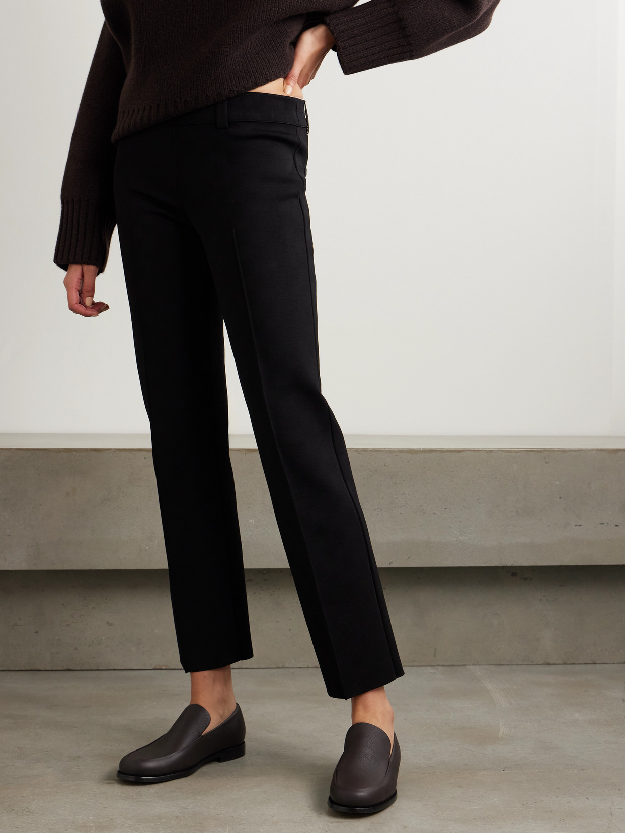 High Sport Nsfw Jules Checked Jacquard-knit Slim-leg Pants In Black